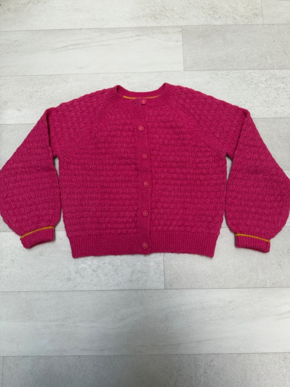 Mini Boden Hot Pink Knit Button-Front Cardigan